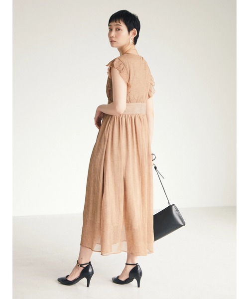 armonia(アルモニーア)の「armonia. 袖フリル柄ワンピース(ワンピース・レディース・ブラック/ベージュ/ネイビー・FREE)」の4枚目の写真