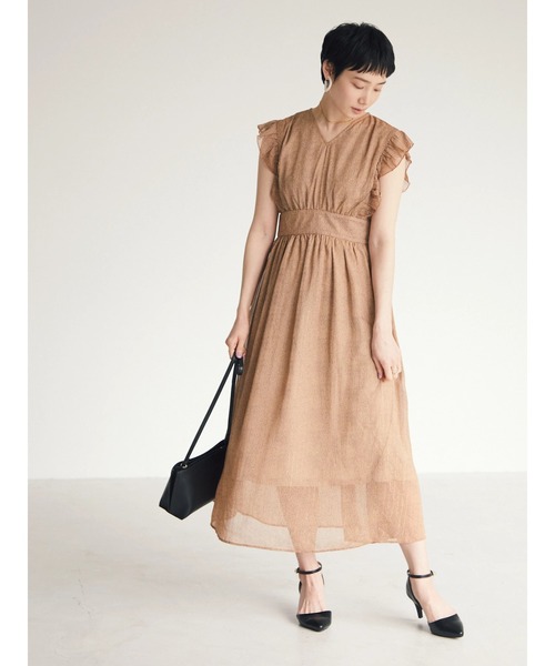 armonia(アルモニーア)の「armonia. 袖フリル柄ワンピース(ワンピース・レディース・ブラック/ベージュ/ネイビー・FREE)」の21枚目の写真