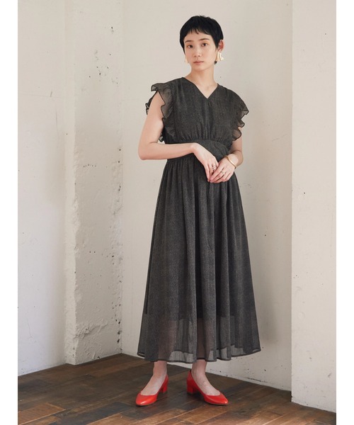 armonia(アルモニーア)の「armonia. 袖フリル柄ワンピース(ワンピース・レディース・ブラック/ベージュ/ネイビー・FREE)」の11枚目の写真