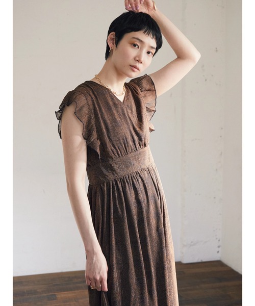 armonia(アルモニーア)の「armonia. 袖フリル柄ワンピース(ワンピース・レディース・ブラック/ベージュ/ネイビー・FREE)」の22枚目の写真