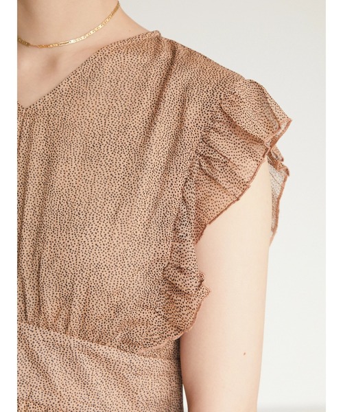 armonia(アルモニーア)の「armonia. 袖フリル柄ワンピース(ワンピース・レディース・ブラック/ベージュ/ネイビー・FREE)」の12枚目の写真