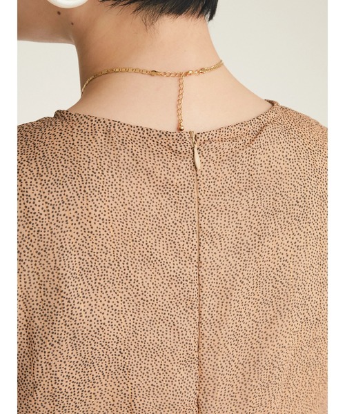 armonia(アルモニーア)の「armonia. 袖フリル柄ワンピース(ワンピース・レディース・ブラック/ベージュ/ネイビー・FREE)」の9枚目の写真