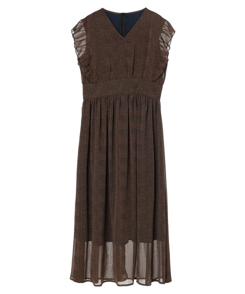 armonia(アルモニーア)の「armonia. 袖フリル柄ワンピース(ワンピース・レディース・ブラック/ベージュ/ネイビー・FREE)」の7枚目の写真