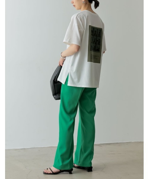 Re:EDIT(リエディ)の「バックプリントオーバーサイズTシャツ(Tシャツ/カットソー・レディース・ブラック/オフホワイト/グレイッシュベージュ・MEDIUM/LARGE)」の11枚目の写真