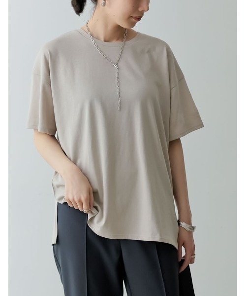 Re:EDIT(リエディ)の「バックプリントオーバーサイズTシャツ(Tシャツ/カットソー・レディース・ブラック/オフホワイト/グレイッシュベージュ・MEDIUM/LARGE)」の16枚目の写真