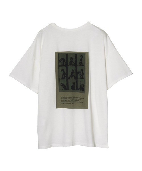 Re:EDIT(リエディ)の「バックプリントオーバーサイズTシャツ(Tシャツ/カットソー・レディース・ブラック/オフホワイト/グレイッシュベージュ・MEDIUM/LARGE)」の21枚目の写真