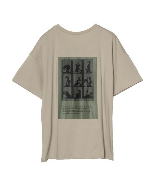 Re:EDIT(リエディ)の「バックプリントオーバーサイズTシャツ(Tシャツ/カットソー・レディース・ブラック/オフホワイト/グレイッシュベージュ・MEDIUM/LARGE)」の22枚目の写真