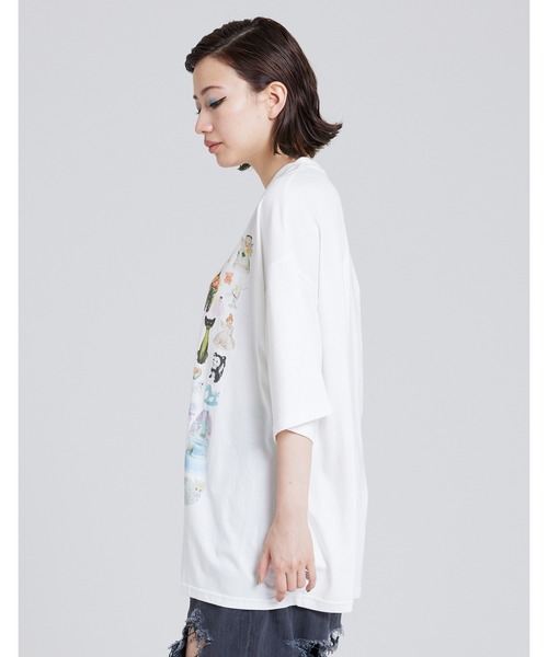 Little sunny bite（リトルサニーバイト）の「shana sadeghi-ray x little sunny bite Animal big tee（Tシャツ/カットソー・レディース・ホワイト/ブラック/ブルー・FREE）」の4枚目の写真