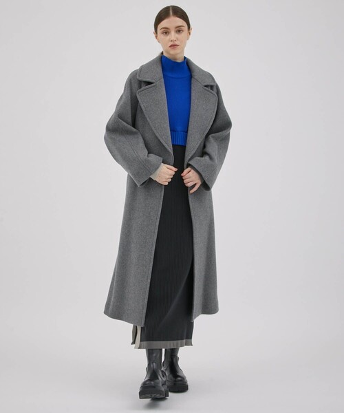 CITY TOKYO（シティトウキョウ）の「ビッグカラーベルテッドコート（チェスターコート・レディース・オレンジ/ダークグレー/オフホワイト・1/2）」の4枚目の写真