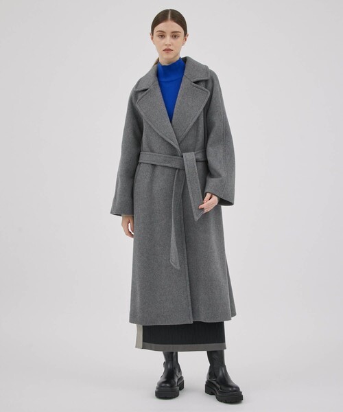 CITY TOKYO（シティトウキョウ）の「ビッグカラーベルテッドコート（チェスターコート・レディース・オレンジ/ダークグレー/オフホワイト・1/2）」の6枚目の写真