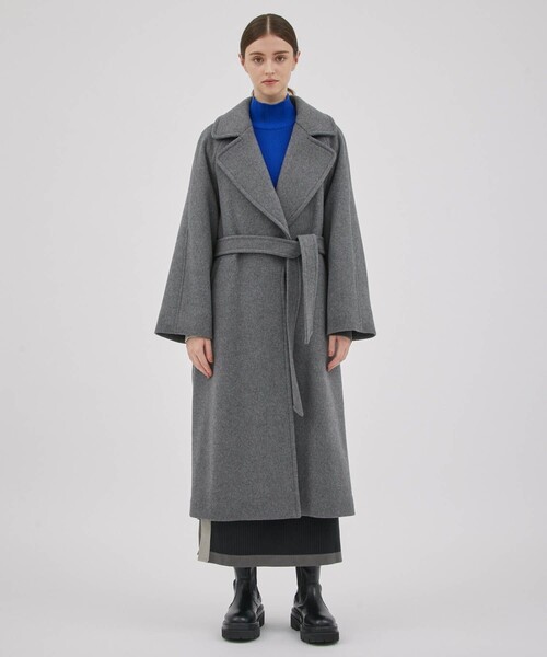 未使用級♡TAE ASHIDA 高級ウール ベルベットロングコート ビッグカラー 貴島明日香x宮田聡子 冬のデイリーカジュアル -推しのニット＆パンツ