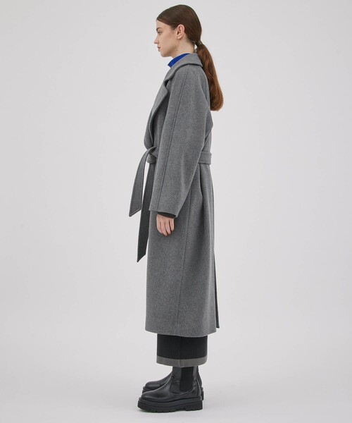 CITY TOKYO（シティトウキョウ）の「ビッグカラーベルテッドコート（チェスターコート・レディース・オレンジ/ダークグレー/オフホワイト・1/2）」の8枚目の写真