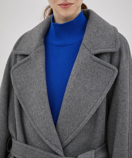 CITY TOKYO（シティトウキョウ）の「ビッグカラーベルテッドコート（チェスターコート・レディース・オレンジ/ダークグレー/オフホワイト・1/2）」の10枚目の写真