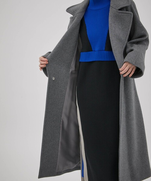 CITY TOKYO（シティトウキョウ）の「ビッグカラーベルテッドコート（チェスターコート・レディース・オレンジ/ダークグレー/オフホワイト・1/2）」の14枚目の写真