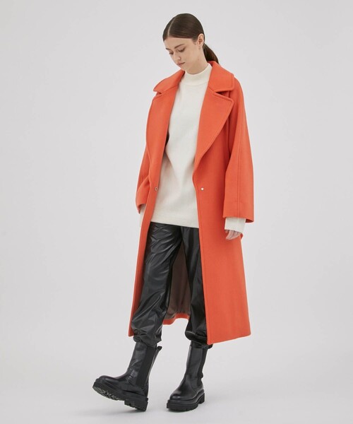 CITY TOKYO（シティトウキョウ）の「ビッグカラーベルテッドコート（チェスターコート・レディース・オレンジ/ダークグレー/オフホワイト・1/2）」の16枚目の写真