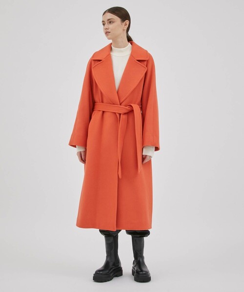 CITY TOKYO（シティトウキョウ）の「ビッグカラーベルテッドコート（チェスターコート・レディース・オレンジ/ダークグレー/オフホワイト・1/2）」の17枚目の写真