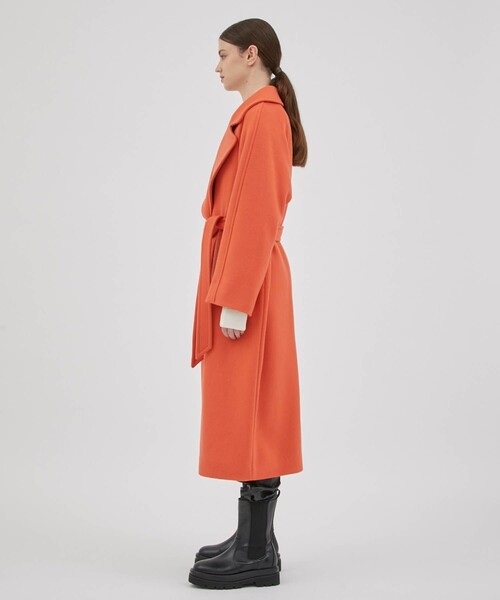 CITY TOKYO（シティトウキョウ）の「ビッグカラーベルテッドコート（チェスターコート・レディース・オレンジ/ダークグレー/オフホワイト・1/2）」の21枚目の写真