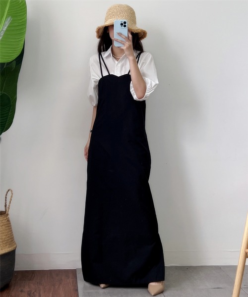 MAISON DE THERESE(メゾン ド テレーズ)の「サイドスリットキャミワンピース(ワンピース・レディース・ブラック/グリーン/ライトベージュ/ブラウン・FREE)」の17枚目の写真