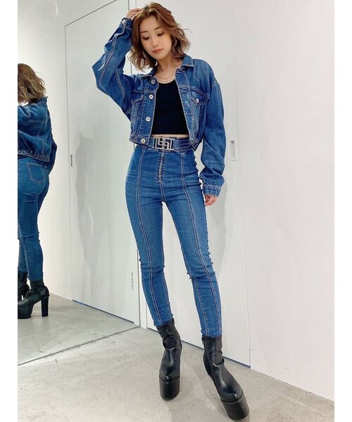 GYDA（ジェイダ）の「カップ付き バッククロステレコロンT（Tシャツ/カットソー・レディース・ブラック/オフホワイト・FREE）」の6枚目の写真