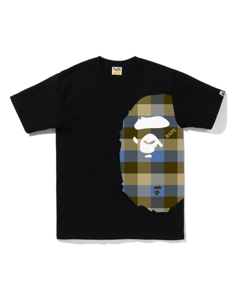 A BATHING APE(アベイシングエイプ)の「BLOCK CHECK SIDE BIG APE HEAD TEE M(Tシャツ/カットソー・メンズ・ブラック×レッド/ブラック系その他/ホワイト×レッド/ホワイト系その他2・SMALL/LARGE/XX-LARGE/X-LARGE/MEDIUM/XXX-LARGE)」の3枚目の写真