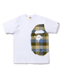 A BATHING APE | BLOCK CHECK SIDE BIG APE HEAD TEE M(Tシャツ/カットソー)