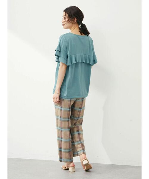 Green　Parks（グリーンパークス）の「2段フリルカットプルオーバー（Tシャツ/カットソー・レディース・ブラック/ピンク/ブルー・FREE）」の14枚目の写真