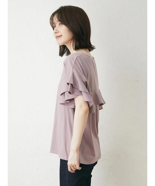 Green　Parks（グリーンパークス）の「2段フリルカットプルオーバー（Tシャツ/カットソー・レディース・ブラック/ピンク/ブルー・FREE）」の21枚目の写真