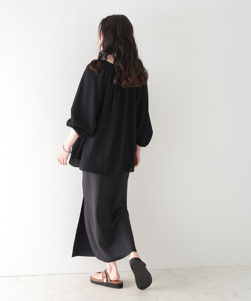 Plage lip gather ブラウス　プラージュ　リップギャザー　黒 plage（プラージュ）の「lip gather ブラウス（シャツ/ブラウス