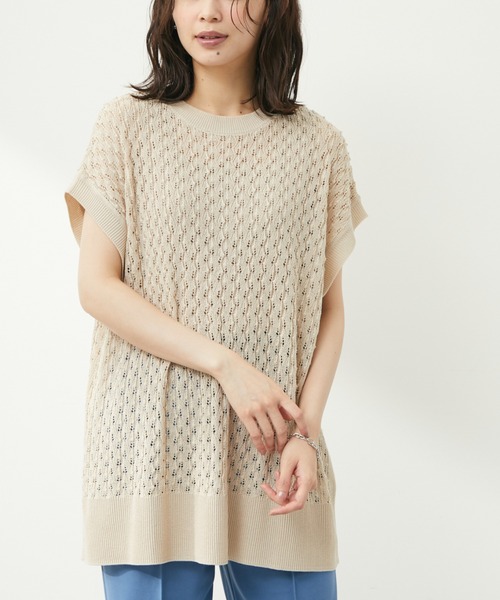 Green　Parks（グリーンパークス）の「バックスリットチュニックベスト（ベスト・レディース・ブラック/ベージュ/テラコッタ・FREE）」の3枚目の写真