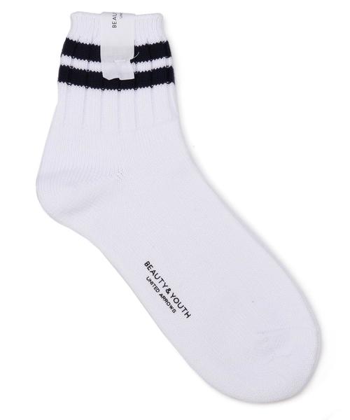 BEAUTY&YOUTH UNITED ARROWS（ビューティーアンドユースユナイテッドアローズ）の「BY 2ライン クォーター ソックス◆（ソックス/靴下・メンズ・ホワイト/ブラック/グレー/その他1・フリー）」の4枚目の写真