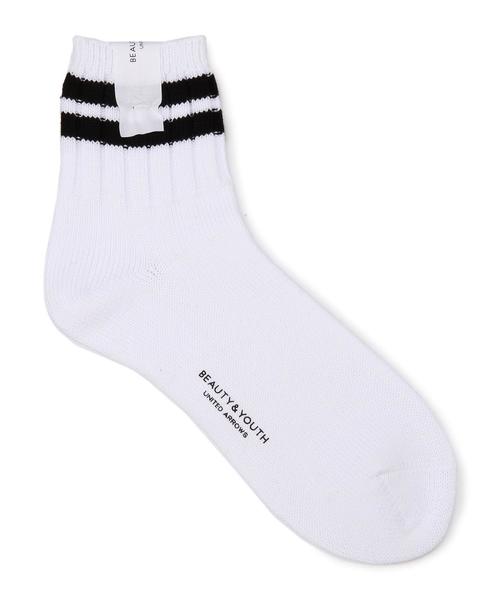 BEAUTY&YOUTH UNITED ARROWS（ビューティーアンドユースユナイテッドアローズ）の「BY 2ライン クォーター ソックス◆（ソックス/靴下・メンズ・ホワイト/ブラック/グレー/その他1・フリー）」の2枚目の写真