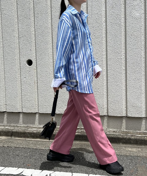 Jewelobe（ジュエローブ）の「ランダムストライプシャツ（シャツ/ブラウス・レディース・ホワイト系その他/ブラウン系その他・FREE）」の6枚目の写真