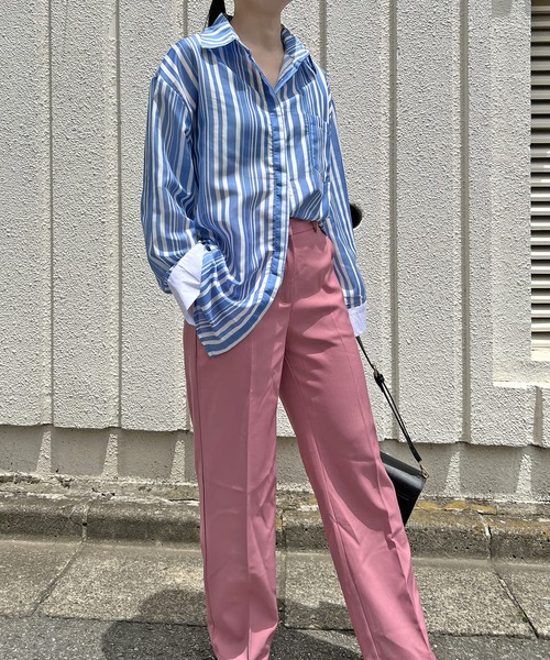 Jewelobe（ジュエローブ）の「ランダムストライプシャツ（シャツ/ブラウス・レディース・ホワイト系その他/ブラウン系その他・FREE）」の7枚目の写真