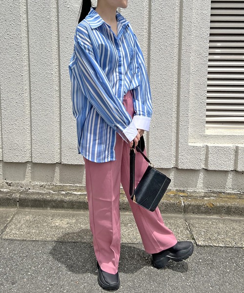 Jewelobe（ジュエローブ）の「ランダムストライプシャツ（シャツ/ブラウス・レディース・ホワイト系その他/ブラウン系その他・FREE）」の9枚目の写真