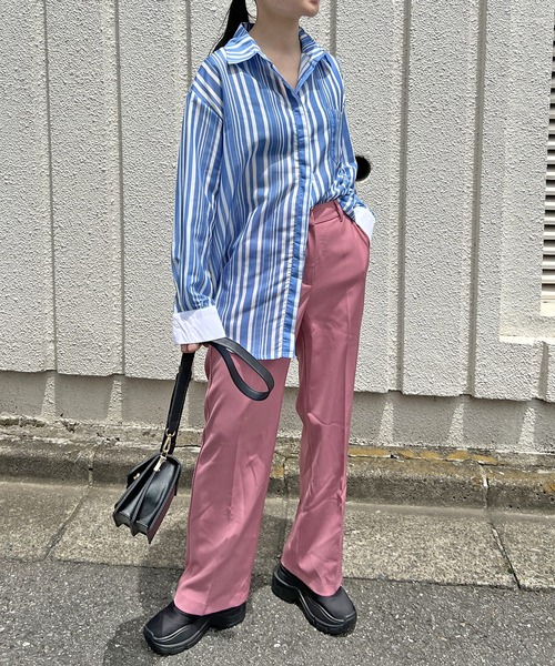Jewelobe（ジュエローブ）の「ランダムストライプシャツ（シャツ/ブラウス・レディース・ホワイト系その他/ブラウン系その他・FREE）」の10枚目の写真