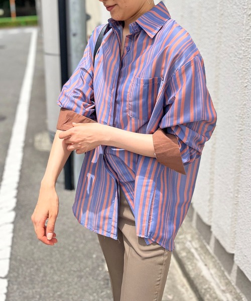 Jewelobe（ジュエローブ）の「ランダムストライプシャツ（シャツ/ブラウス・レディース・ホワイト系その他/ブラウン系その他・FREE）」の13枚目の写真