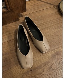 Re:EDIT | [2022A/W COLLECTION]センターラインスクエアトゥフラットパンプス(パンプス)