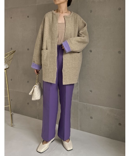 Re:EDIT（リエディ）の「[2022A/W COLLECTION]センターラインスクエアトゥフラットパンプス（パンプス・レディース・ブラック/レッド/アイボリー/グレイッシュベージュ・SMALL/MEDIUM/LARGE/X-LARGE）」の15枚目の写真