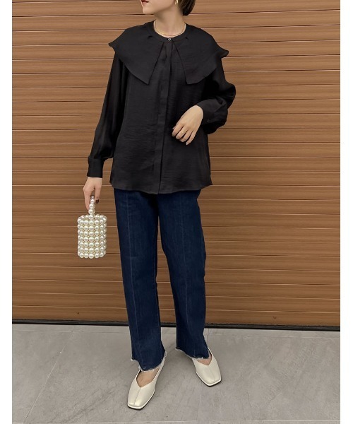 Re:EDIT（リエディ）の「[2022A/W COLLECTION]センターラインスクエアトゥフラットパンプス（パンプス・レディース・ブラック/レッド/アイボリー/グレイッシュベージュ・SMALL/MEDIUM/LARGE/X-LARGE）」の19枚目の写真