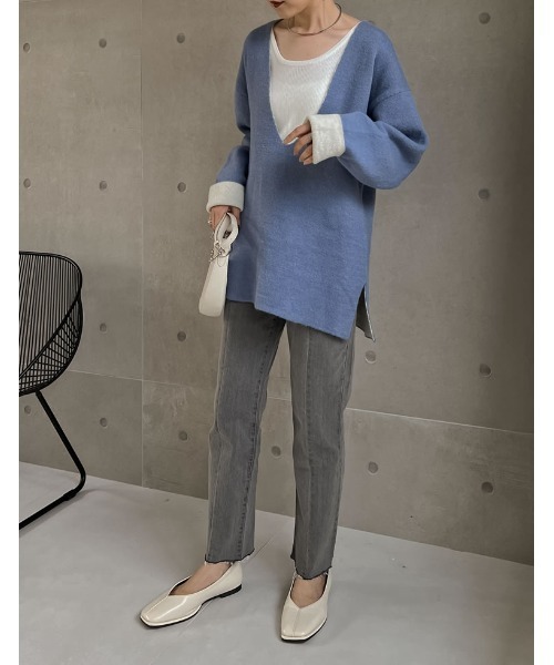 Re:EDIT（リエディ）の「[2022A/W COLLECTION]センターラインスクエアトゥフラットパンプス（パンプス・レディース・ブラック/レッド/アイボリー/グレイッシュベージュ・SMALL/MEDIUM/LARGE/X-LARGE）」の20枚目の写真