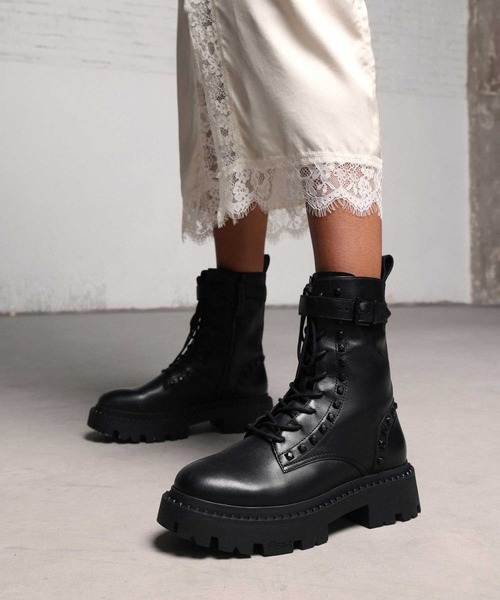 ASH（アッシュ）の「【GENA BIS】スタッズレースアップブーツ（ブーツ・レディース・ブラック・38/37/40/39/35/36）」の17枚目の写真