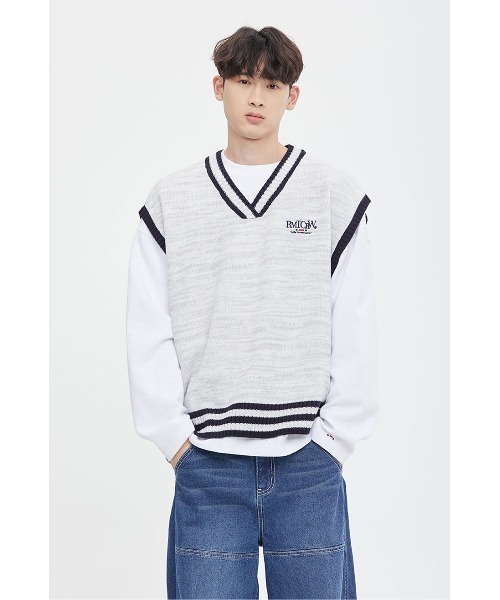 ROMANTIC CROWN（ロマンティッククラウン）の「A'GEM/9 × .kom『ROMANTIC CROWN/ロマンティッククラウン』SIDE BUTTON WIDE VEST/サイドボタン ワイドベスト（ベスト・レディース・ライトグレー/ネイビー・M/L）」の13枚目の写真