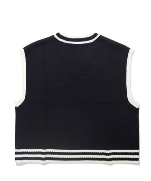 ROMANTIC CROWN（ロマンティッククラウン）の「A'GEM/9 × .kom『ROMANTIC CROWN/ロマンティッククラウン』SIDE BUTTON WIDE VEST/サイドボタン ワイドベスト（ベスト・レディース・ライトグレー/ネイビー・M/L）」の14枚目の写真