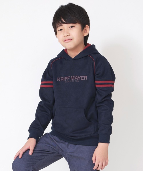 KRIFF MAYER Kid's Collection(クリフメイヤーキッズコレクション)の「フェイクスウェードプルパーカー(パーカー・キッズ・ワインレッド/ネイビー/モカ/カーキ・120/130/140/150/160/170)」の1枚目の写真