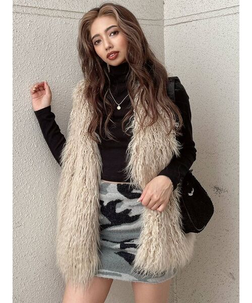 GYDA（ジェイダ）の「カモフラニット スカートライクショートパンツ（スカート・レディース・カーキ/グレー・FREE）」の14枚目の写真