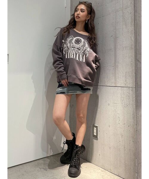 GYDA（ジェイダ）の「カモフラニット スカートライクショートパンツ（スカート・レディース・カーキ/グレー・FREE）」の18枚目の写真