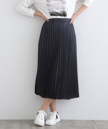 ◆【洗える/ウエストゴム】ヴィンテージ風サテンプリーツスカート