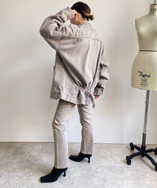 LHELBIE（レルビエ）の「【MARITAS DENIM/マリタスデニム】オーバーサイズデニムジャケット（デニムジャケット・レディース・ブラウン/グレー・FREE）」の19枚目の写真