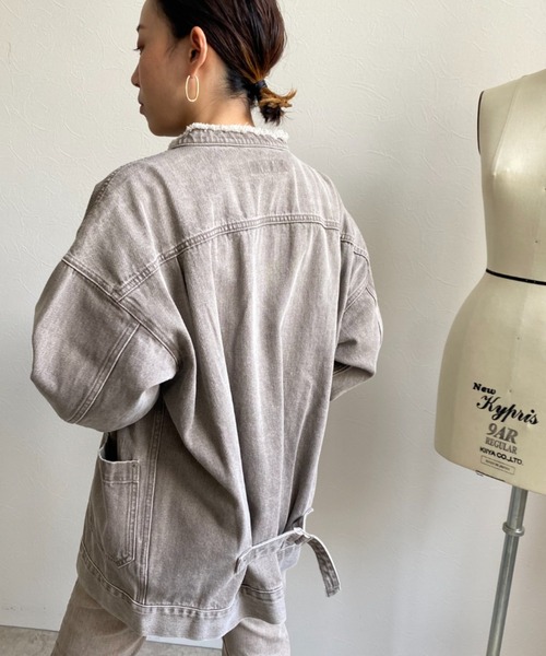LHELBIE（レルビエ）の「【MARITAS DENIM/マリタスデニム】オーバーサイズデニムジャケット（デニムジャケット・レディース・ブラウン/グレー・FREE）」の15枚目の写真