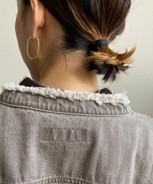 LHELBIE（レルビエ）の「【MARITAS DENIM/マリタスデニム】オーバーサイズデニムジャケット（デニムジャケット・レディース・ブラウン/グレー・FREE）」の5枚目の写真